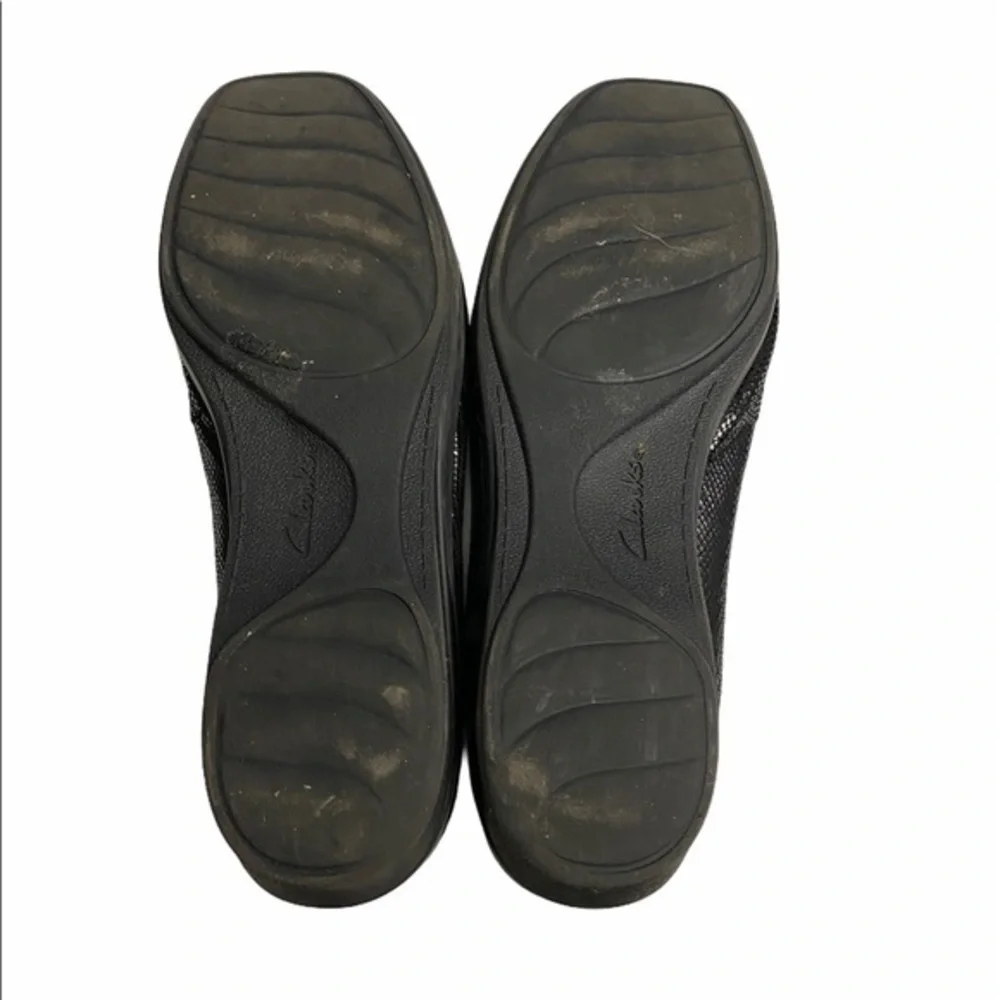 CLARKS | loafers black leather cushion 9.5 - Picture 6 of 7